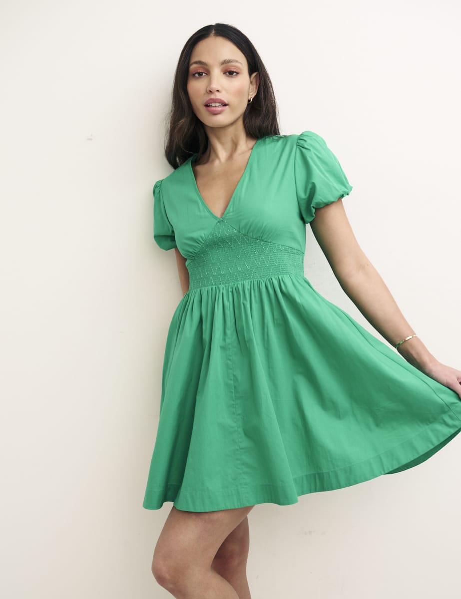 Green Jewel Mini Skater Dress