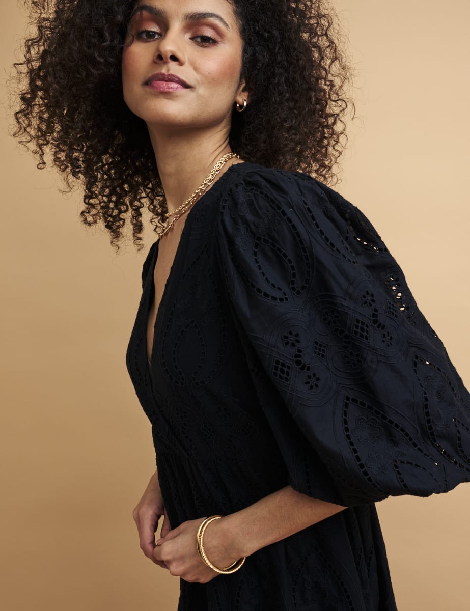 NC Boutique Black Broderie Anglaise Nora Midaxi Dress