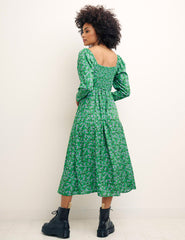 Alora Cherry Green Abby Midi Dress
