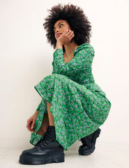 Alora Cherry Green Abby Midi Dress