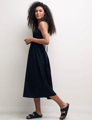 Black Sleeveless Tie Back Billie Midi Dress