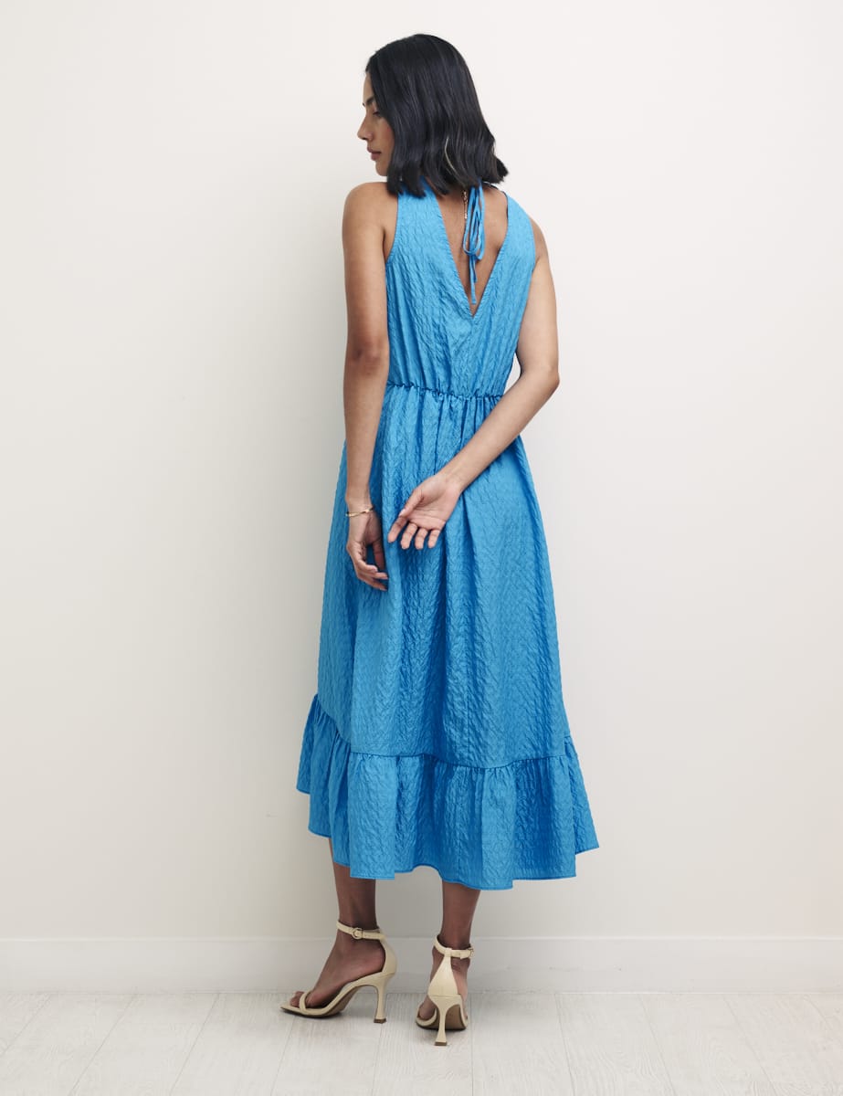 Blue Amy Sleeveless Midi Dress
