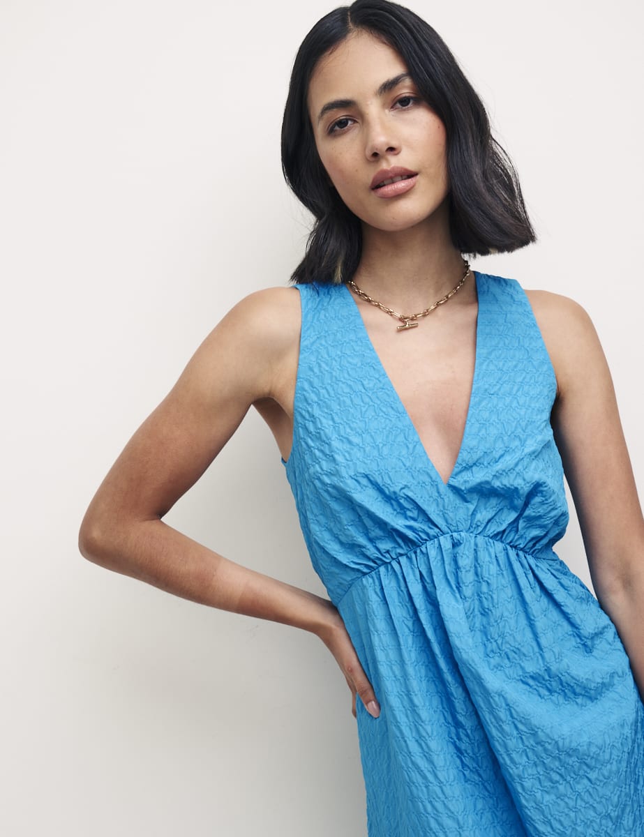 Blue Amy Sleeveless Midi Dress