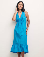 Blue Amy Sleeveless Midi Dress