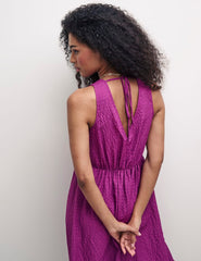 Purple V-Neck Amy Sleeveless Midi Dress