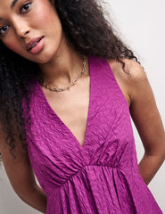 Purple V-Neck Amy Sleeveless Midi Dress