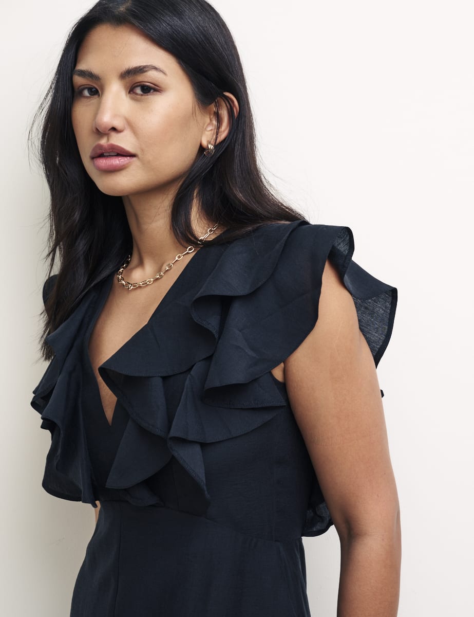 Petite Black Coco Midaxi Dress