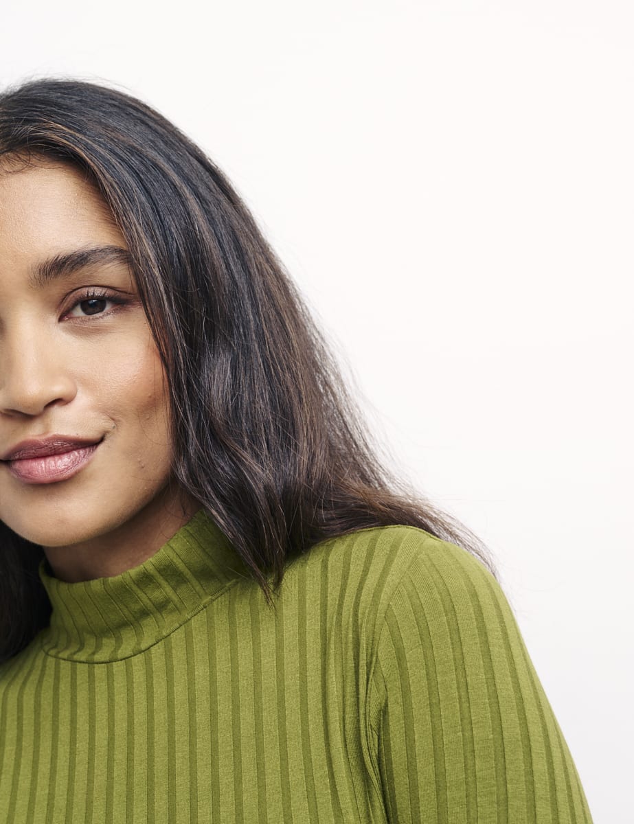 Green Bailey Cutout Rib Midi Dress