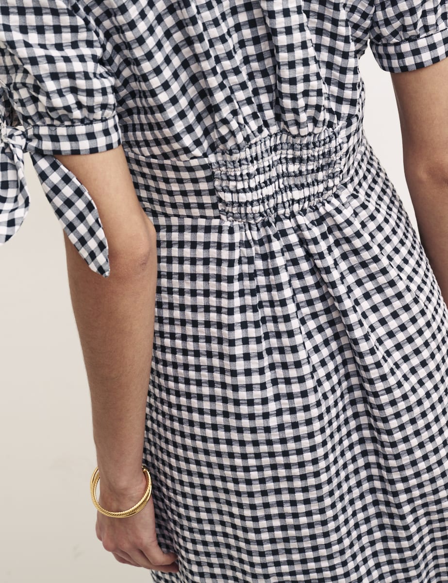 Black & White Gingham Alexis Midi Dress
