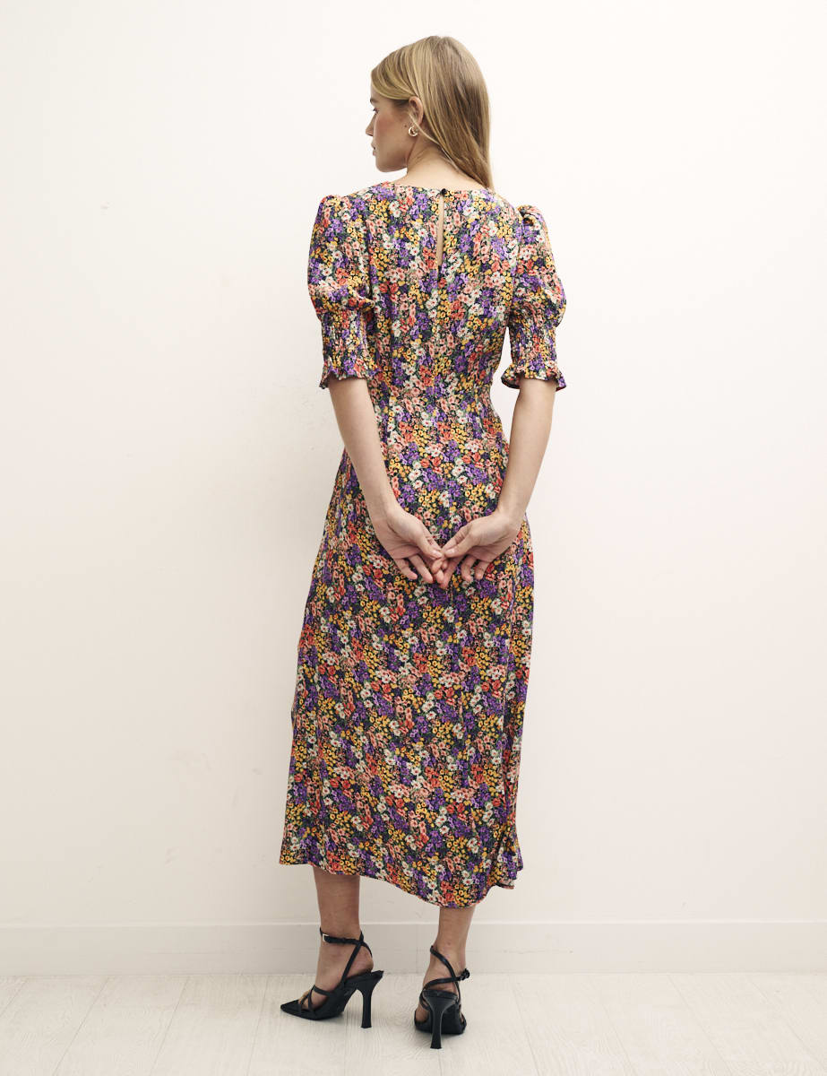 Petite Multi Floral Luna Midi Dress