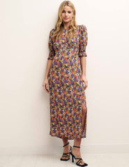 Petite Multi Floral Luna Midi Dress