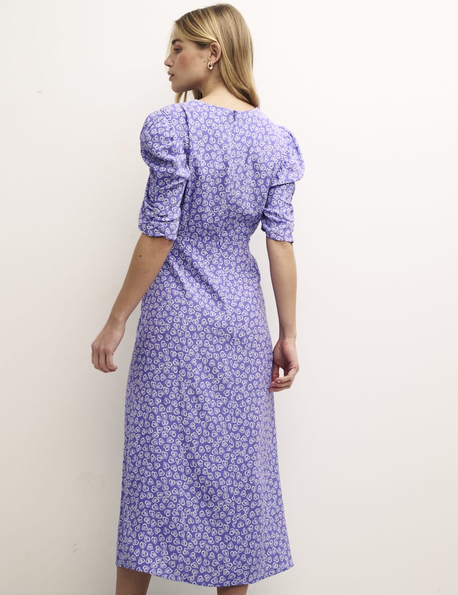 Blue Heart Print Evie Midi Dress