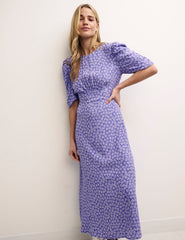 Blue Heart Print Evie Midi Dress