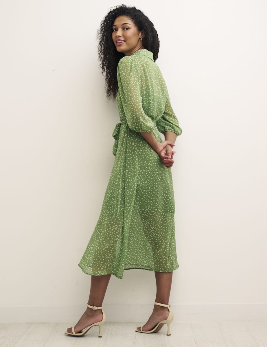 Floral Green Malika Midi Dress