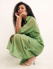 Floral Green Malika Midi Dress