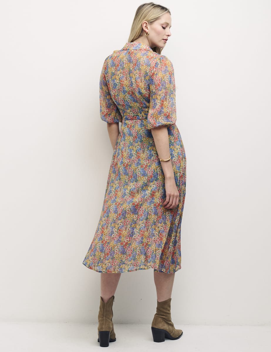 Multi Floral Malika Midi Dress