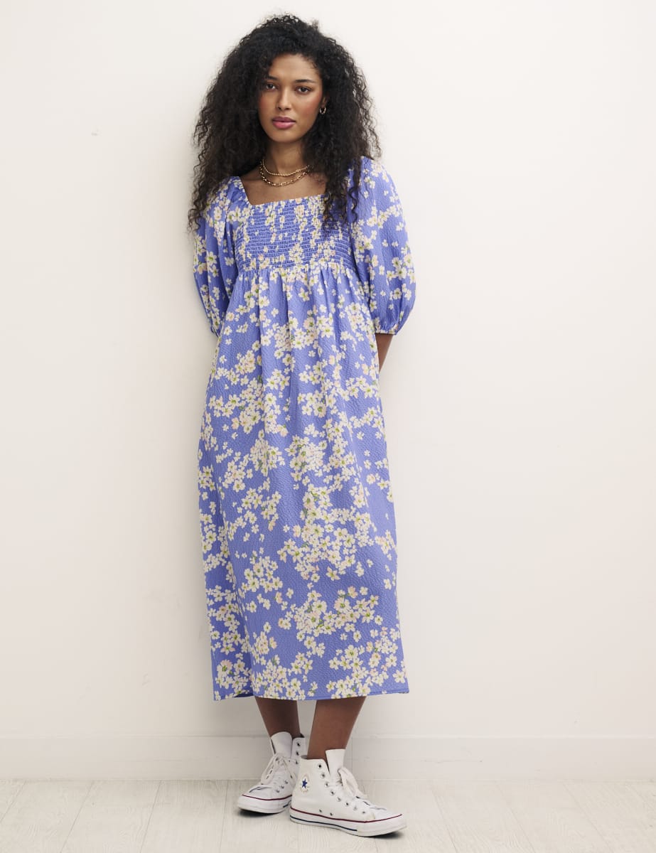 PEtite Blue Daisy Kylie Midi Dress