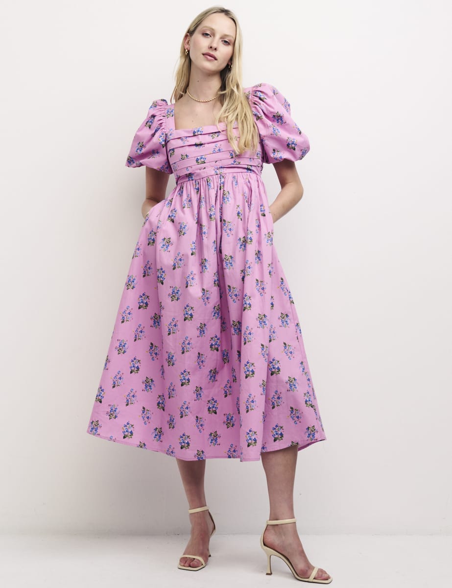 Pink Floral Nova Midi Dress