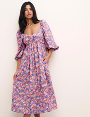 Long Sleeve Floral Astrid Midi Dress