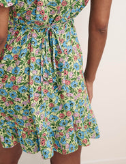 Green Vintage Floral Delilah Mini Dress