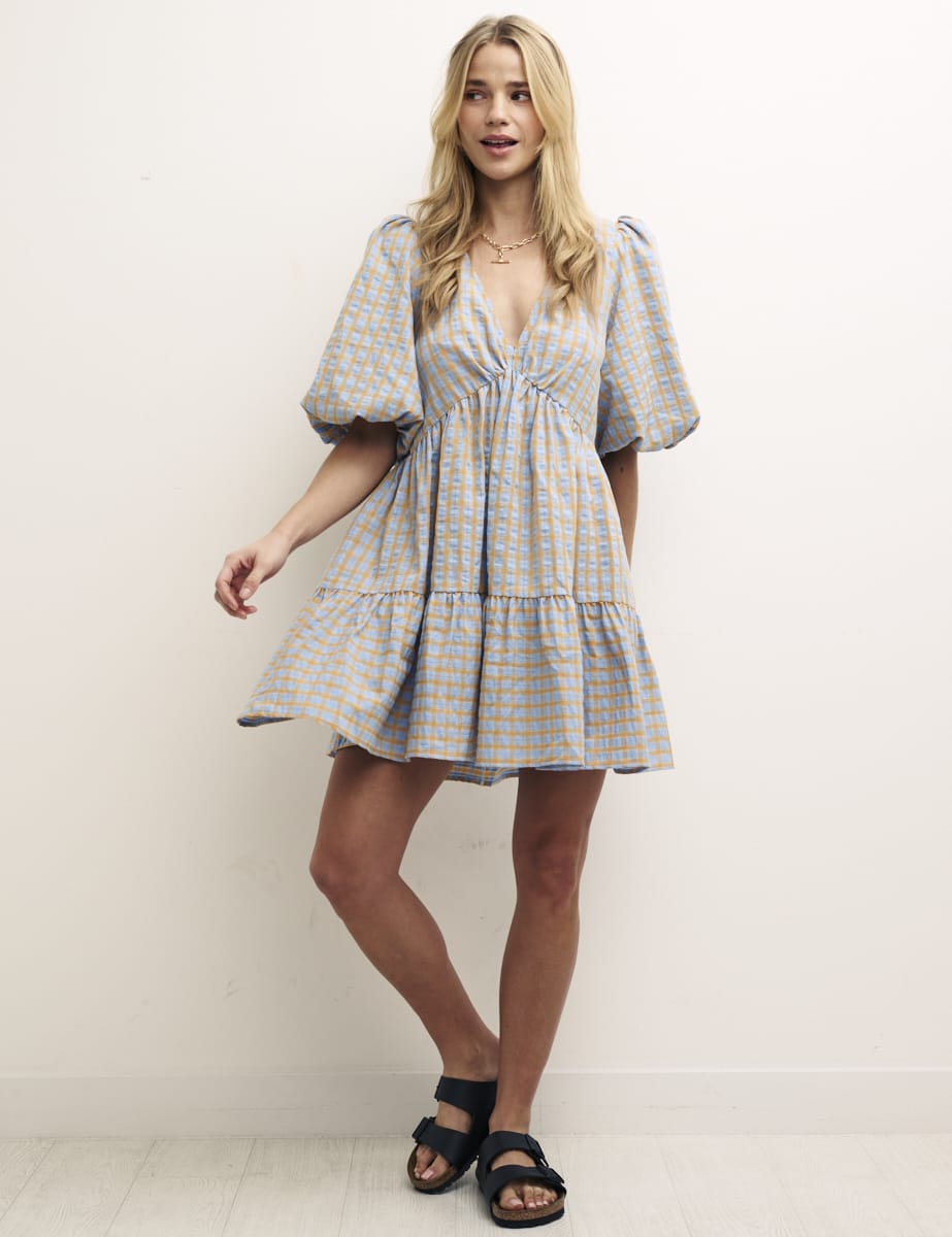 Blue and Orange Vienna Mini Dress