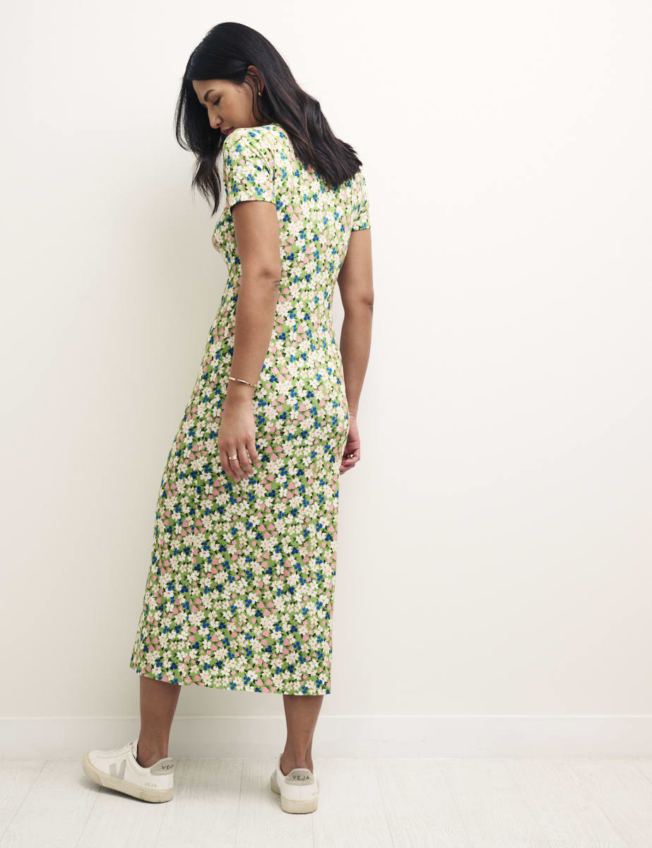 Green Floral Dylan T-Shirt Dress