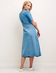Blue Denim Alexa Midi Tea Dress