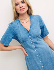 Blue Denim Alexa Midi Tea Dress