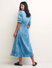 Blue Denim Delilah Midi Tea Dress
