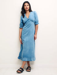Blue Denim Delilah Midi Tea Dress