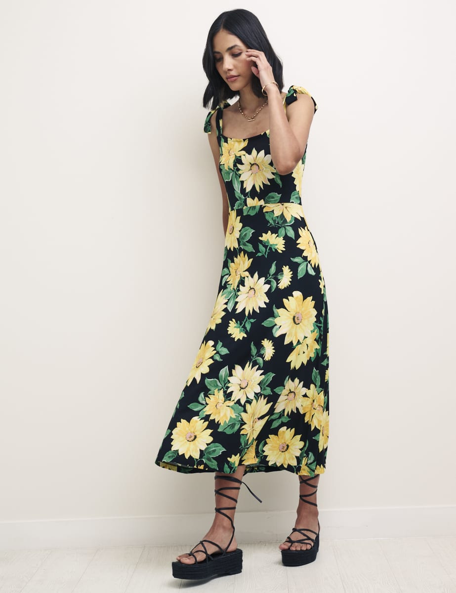 Sunflower Tie Shoulder Adrian Midi Dress