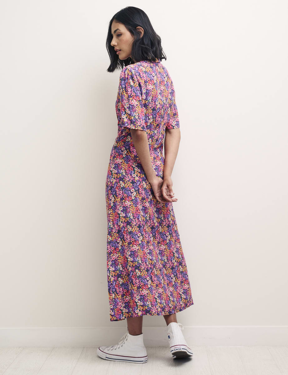 Vintage Floral Daisy Midi Dress