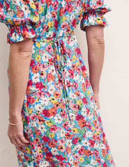 Petite Brushstroke Floral Delilah Midi Dress