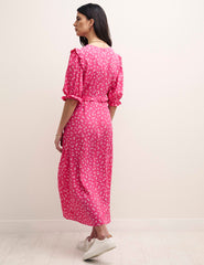 Pink Ditsy Floral Felicia Midi Dress