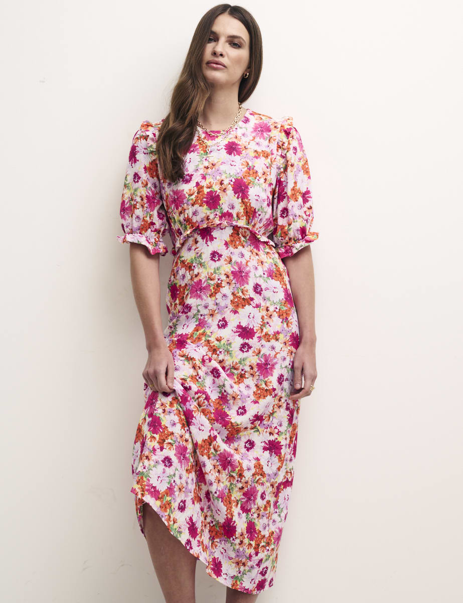Big Floral Felicia Midi Dress
