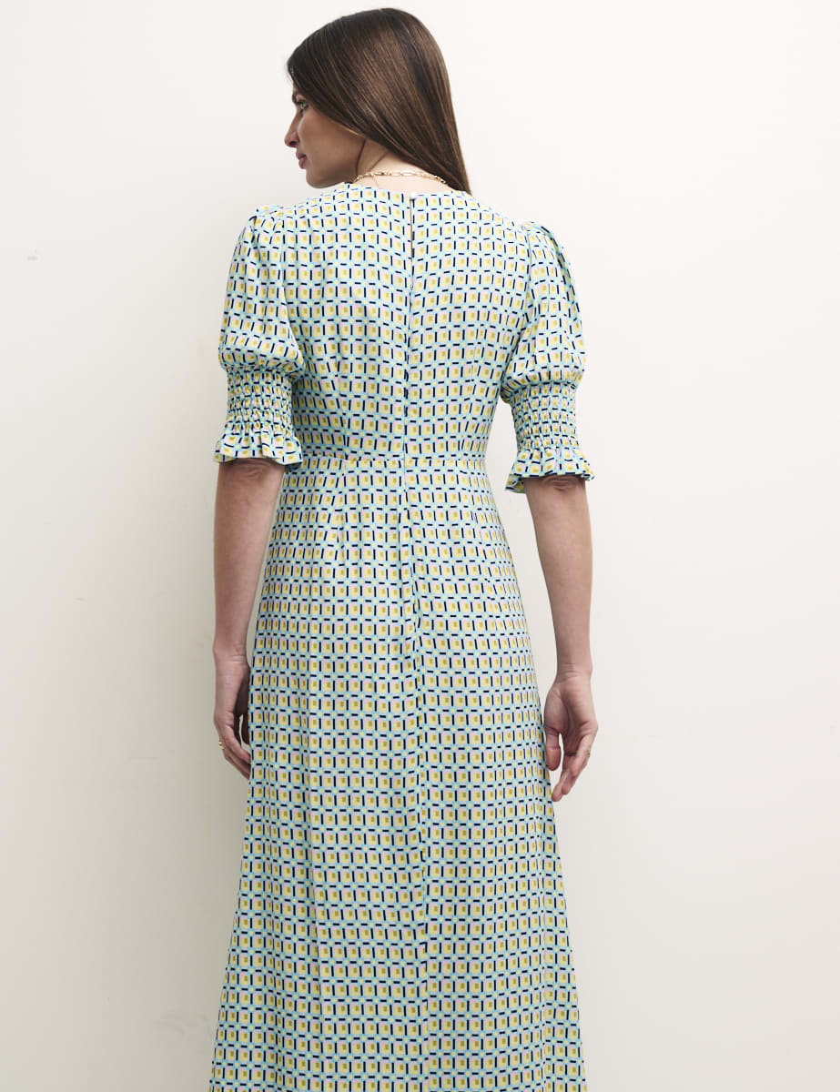 Green Geometric Luna Midi Dress