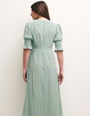 Green Geometric Luna Midi Dress