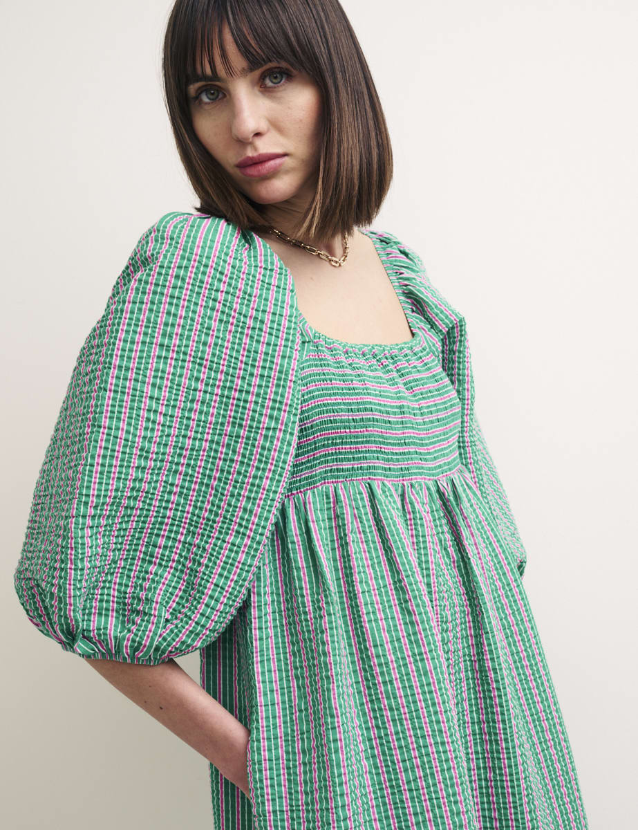 Green Stripe Kylie Midi Dress