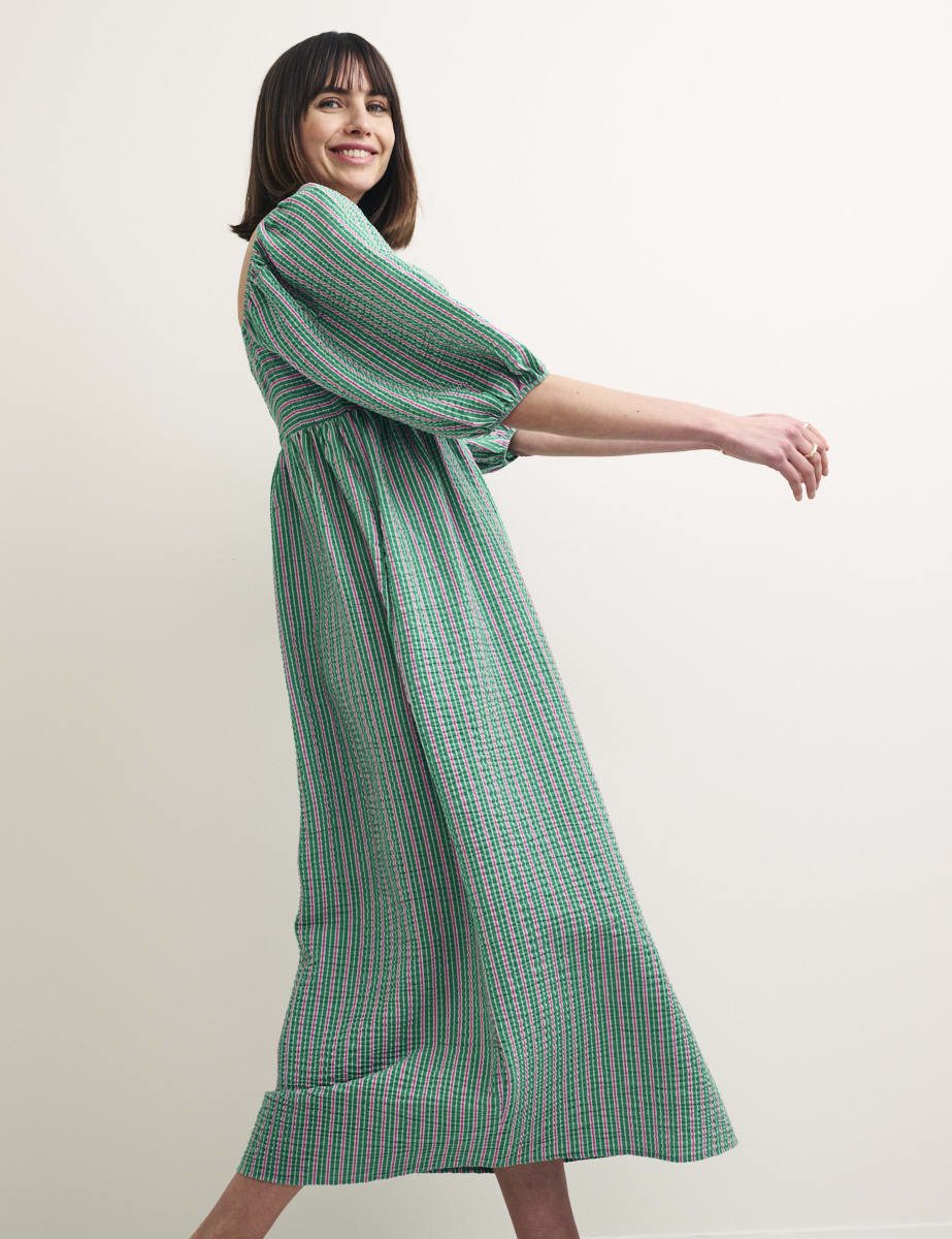 Green Stripe Kylie Midi Dress