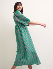 Green Stripe Kylie Midi Dress