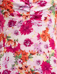 Pink and Orange Big Floral Penny Mini Dress