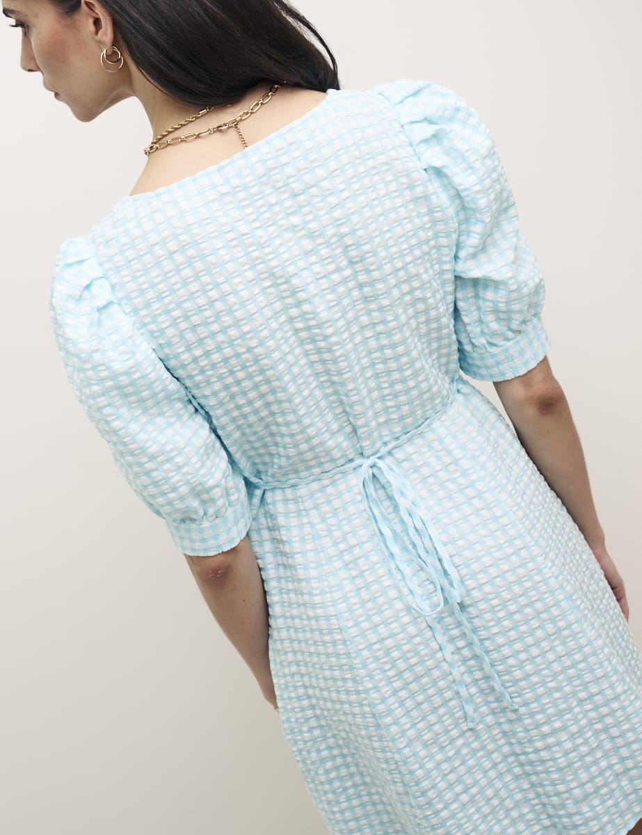 Blue Check Sweetheart Penny Mini Dress