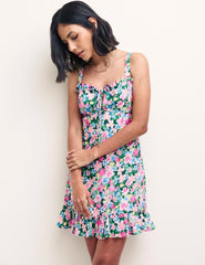 Watercolour Floral Lucia Sweetheart Mini Dress