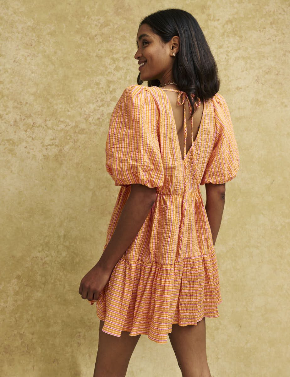 Orange Stripe Vienna Mini Dress