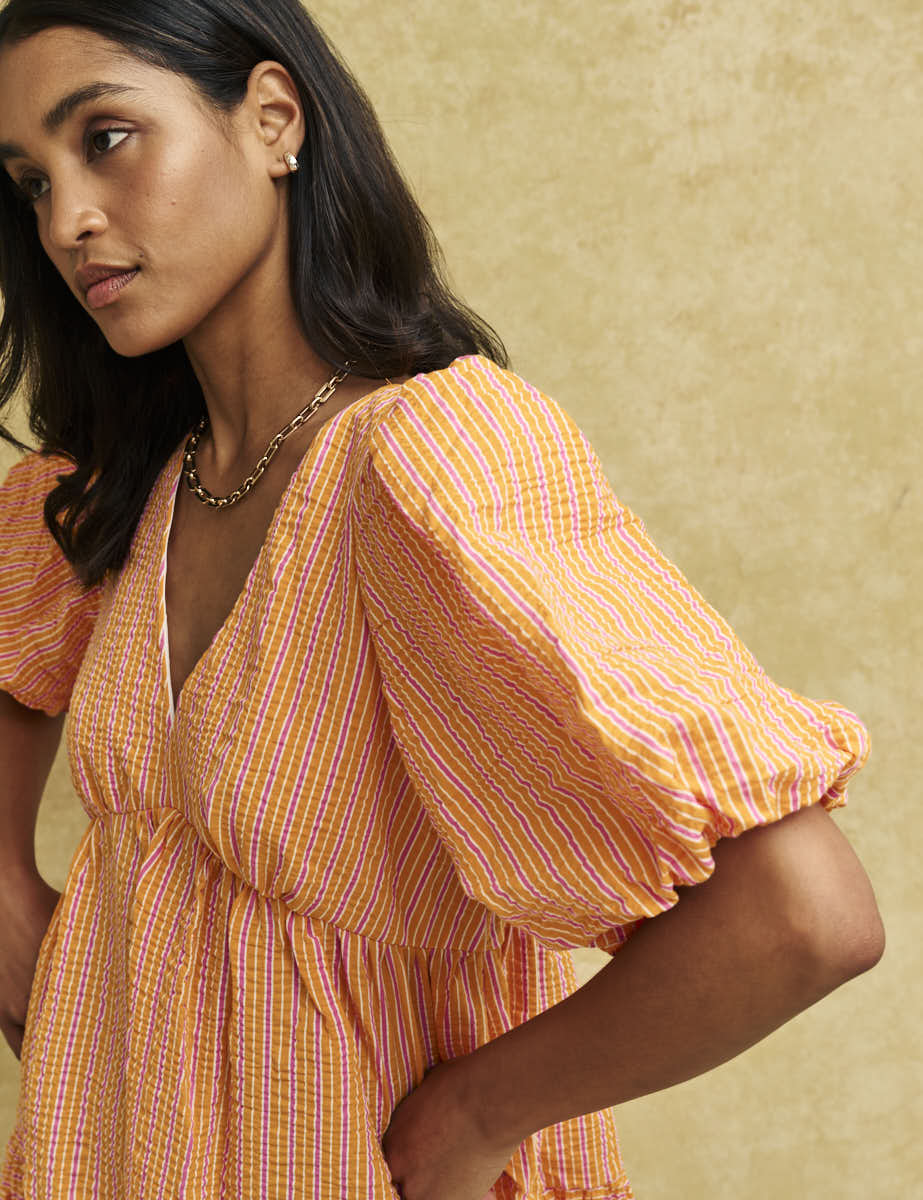 Orange Stripe Vienna Mini Dress