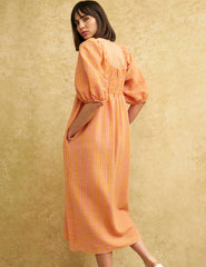 Orange and Pink Stripe Kylie Midi Dress