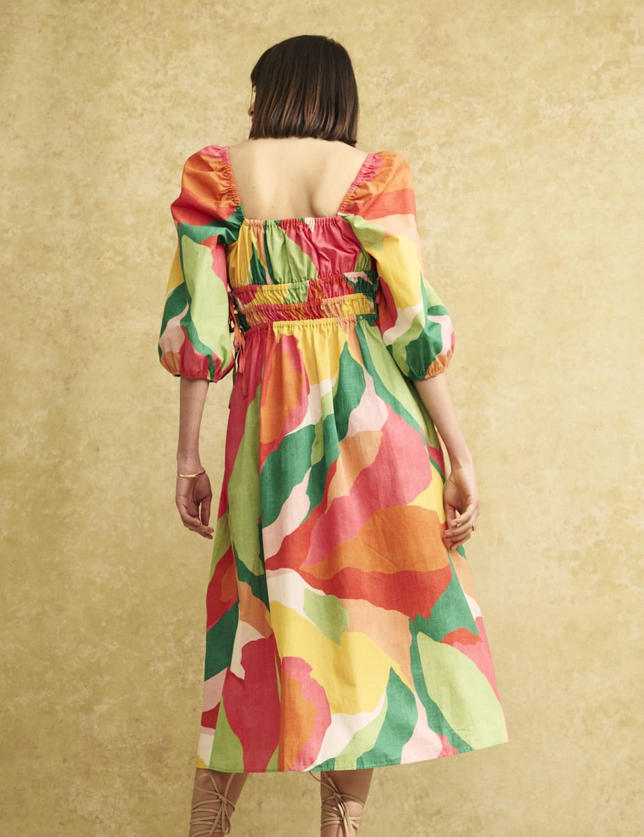 Fearne Cotton Multi Square Neck Franzie Midi Dress