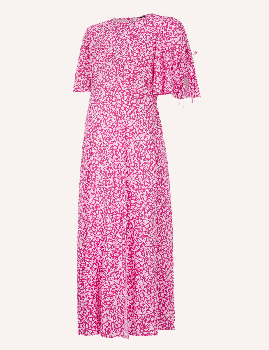 Maternity Pink Heart Print Elka Midi Dress