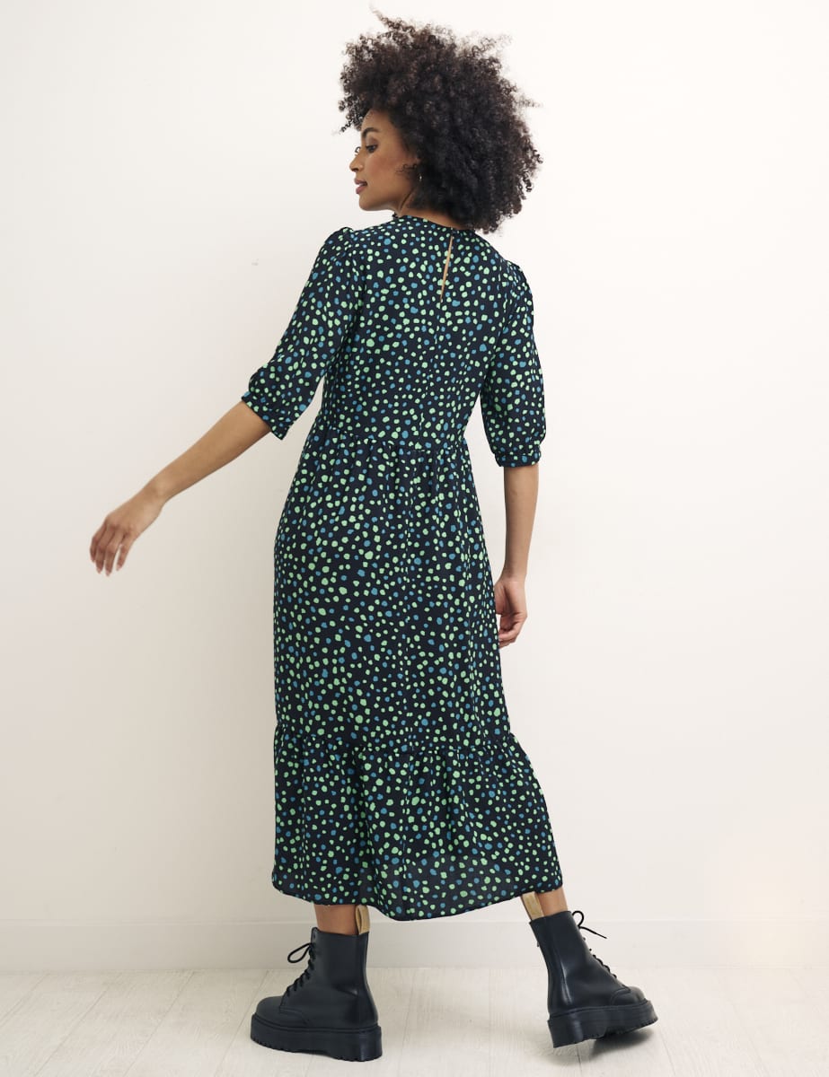 Green Scattered Spot Rachel Midi Dress