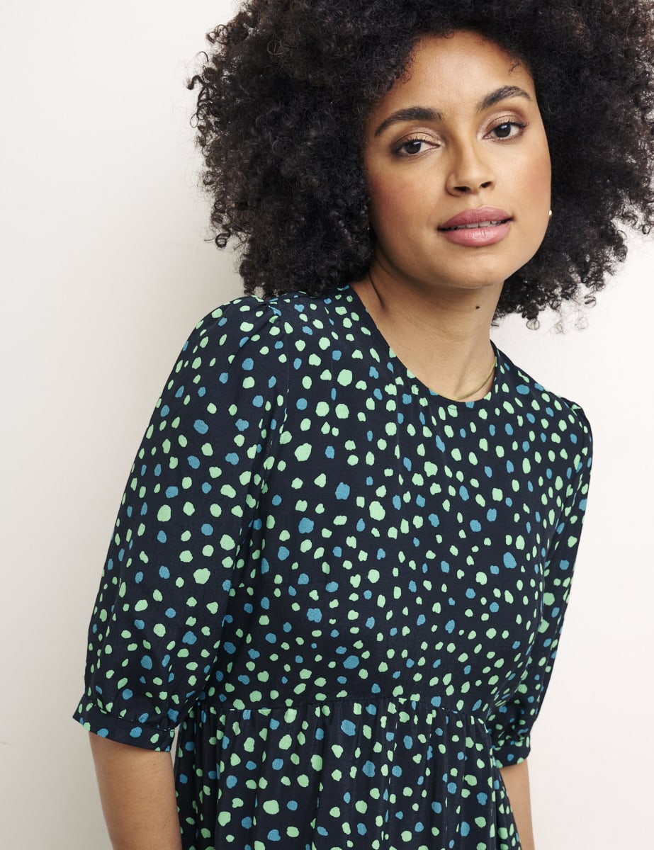 Green Scattered Spot Rachel Midi Dress